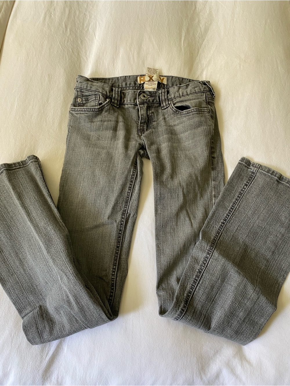Roxy Women’s Gray Boot-Cut Jeans Low Rise